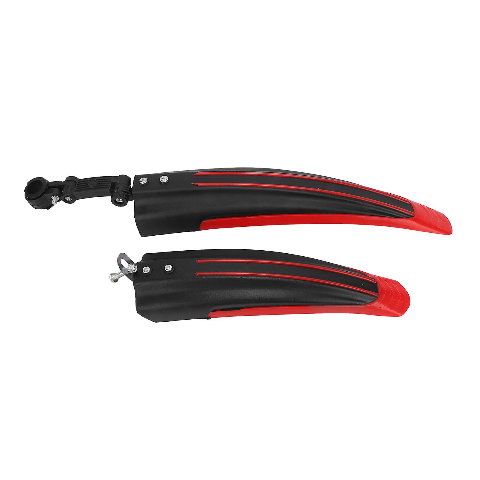1 Set Bicycle Mudguard Front Rear Thicken Widened Mud Guard for Road Mountain Bike Red