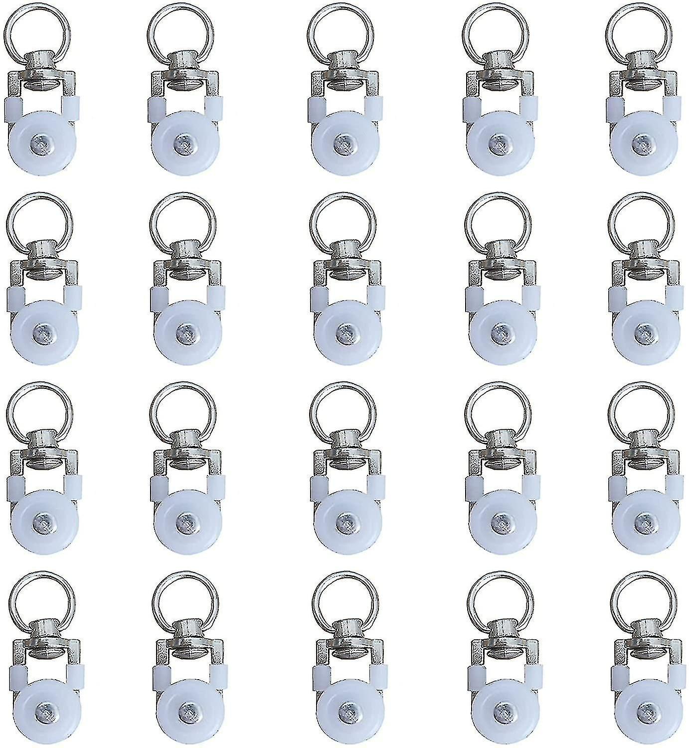 20 pieces curtain track rollers, track rollers, curtain rod roller sliders, silent pulleys, window c