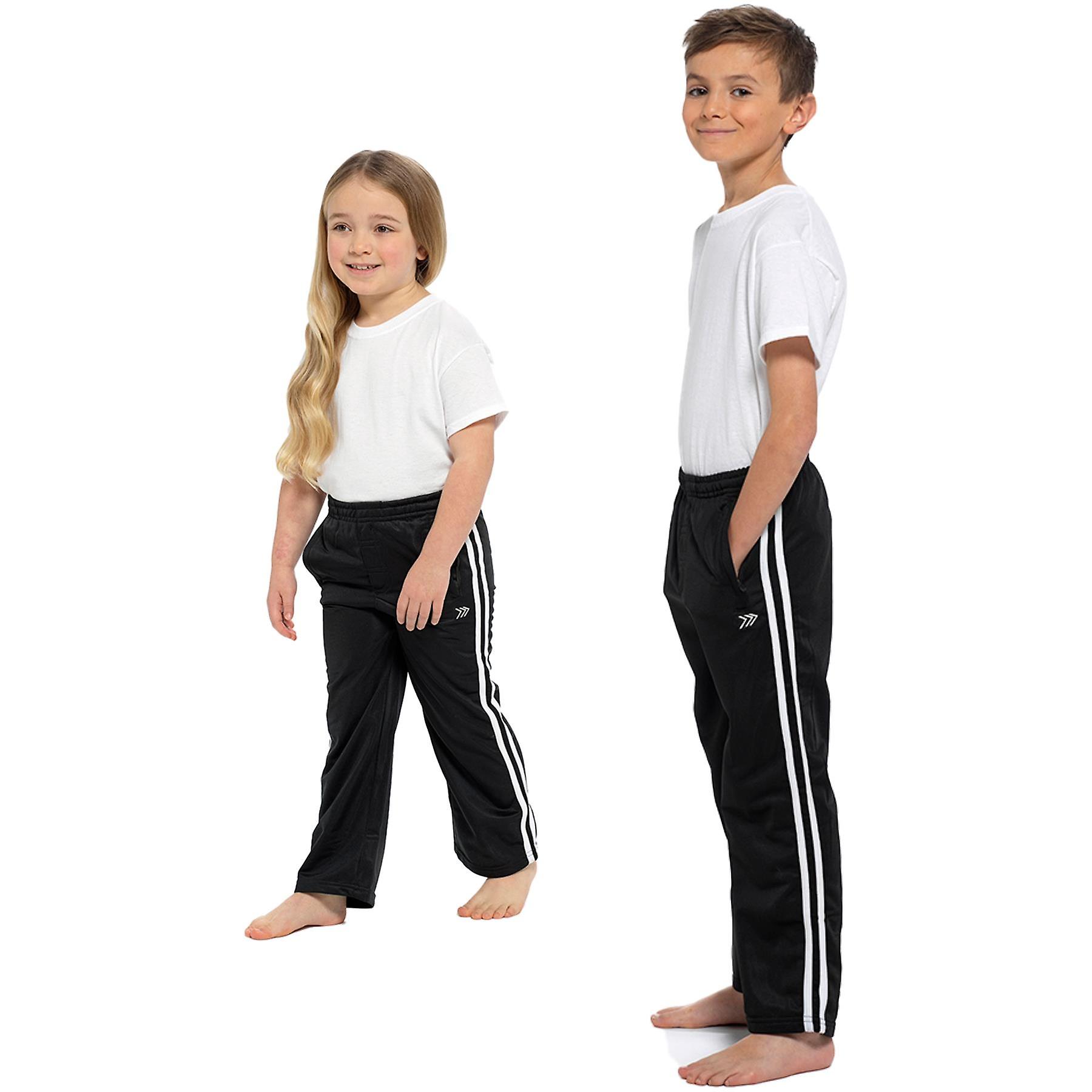 A2Z 4 Kids Unisex Tracksuit Bottoms Joggers Jogging Double Striped Sweatpants