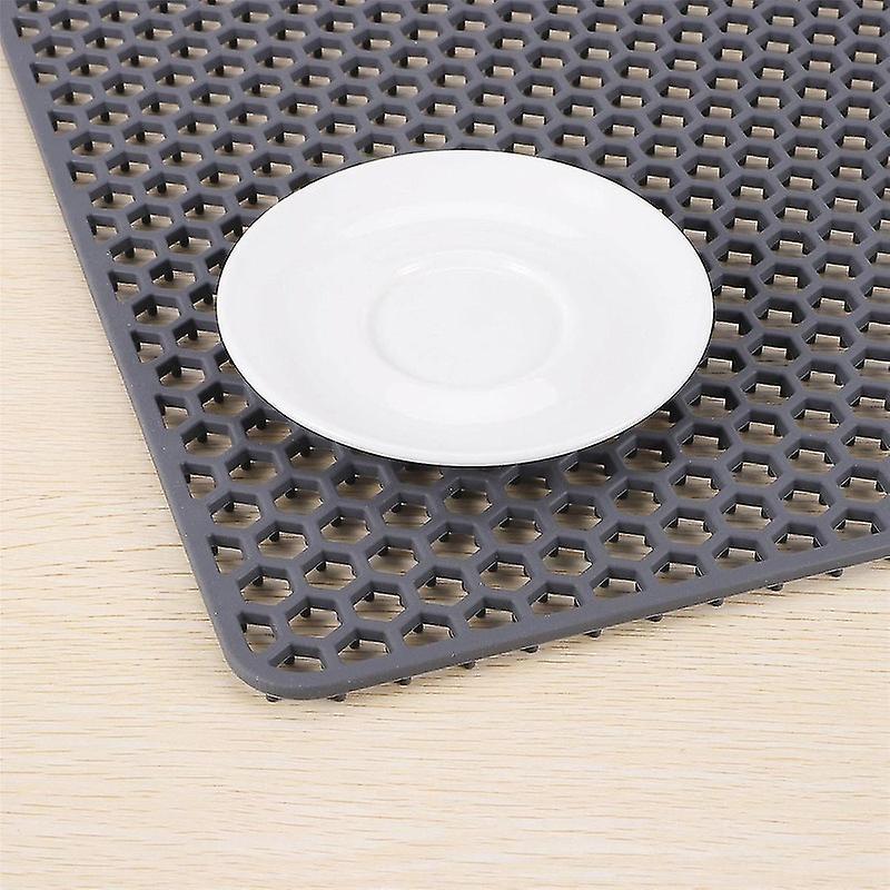 Silicone Sink Protector Mats,Dish Drying Mat Counter Protector, for Kitchen Utensils and Dishes(Gray