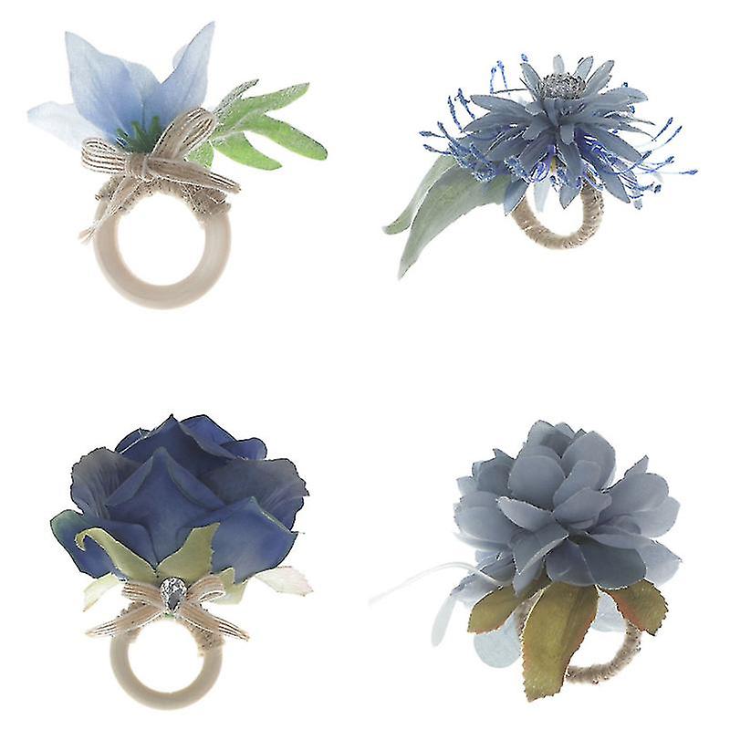 4pcs Simulation Flower Napkin Buckles