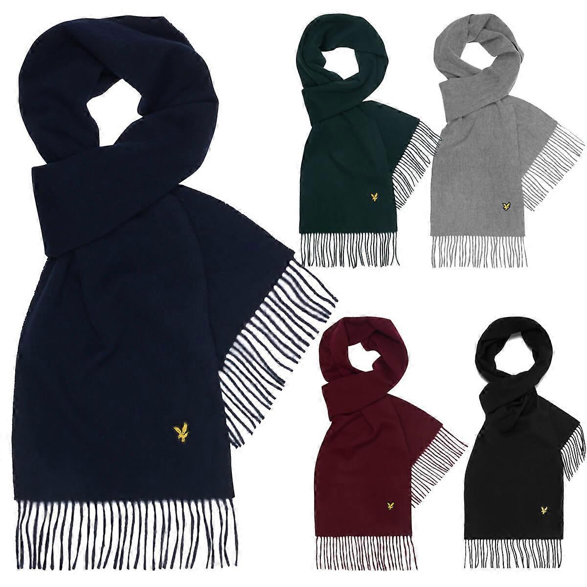 Lyle & Scott Unisex Lammull Varm Vinter Mysig Tofs One Size Halsduk