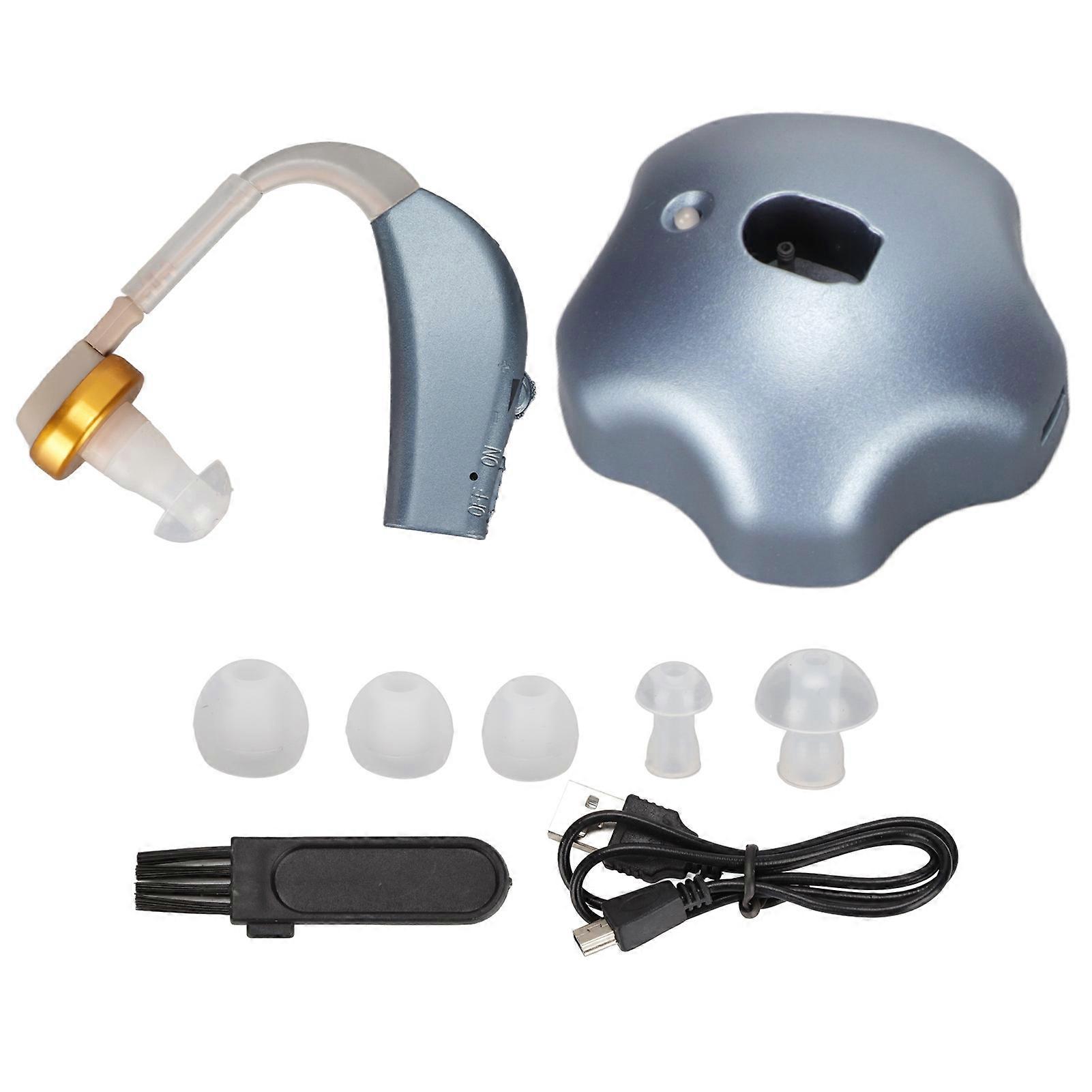 Sound Amplifier Portable Rechargeable Hearing Amplifier Device With Knob Type Sound Control For Seniorsblue