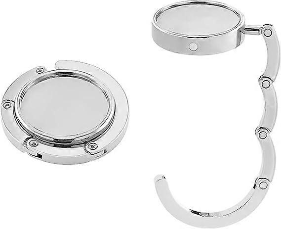 4X حقيبة يد هوك - طوي حقيبة معدنية شماعات - حامل حقيبة للطاولة أو مكتب حقيبة يد شماعات - فضي