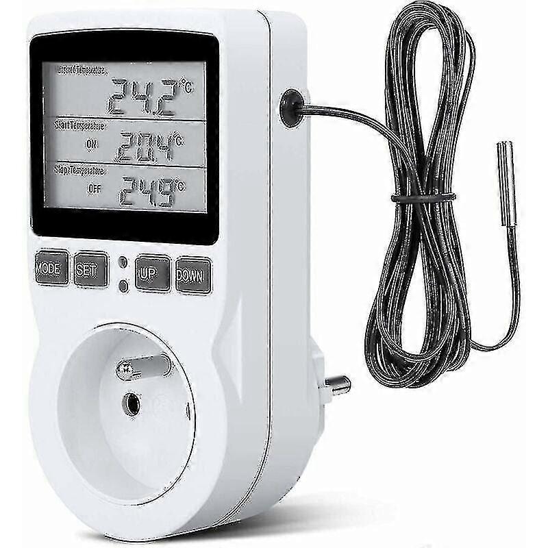 Thermostat Socket, Digital Programmable Timer Socket with Sensor for Heating