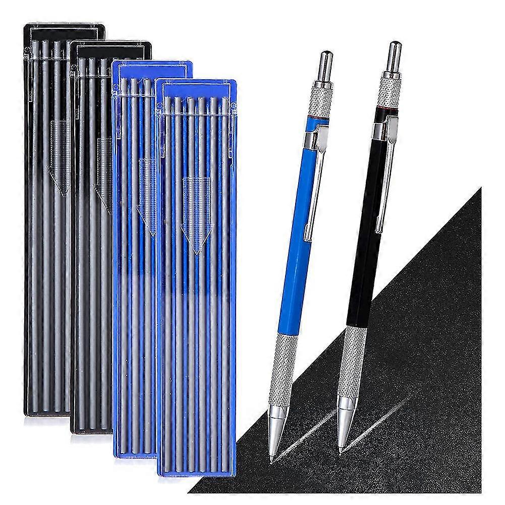 2pcs Mechanical Carpenter Pencils Set With Built-in Sharpener For Steel,pipe Welder,construction Wo