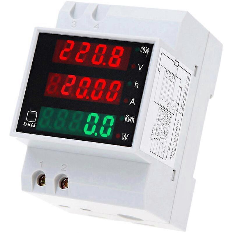 Din Rail Current Voltage Tester, Ac80-300V 100A