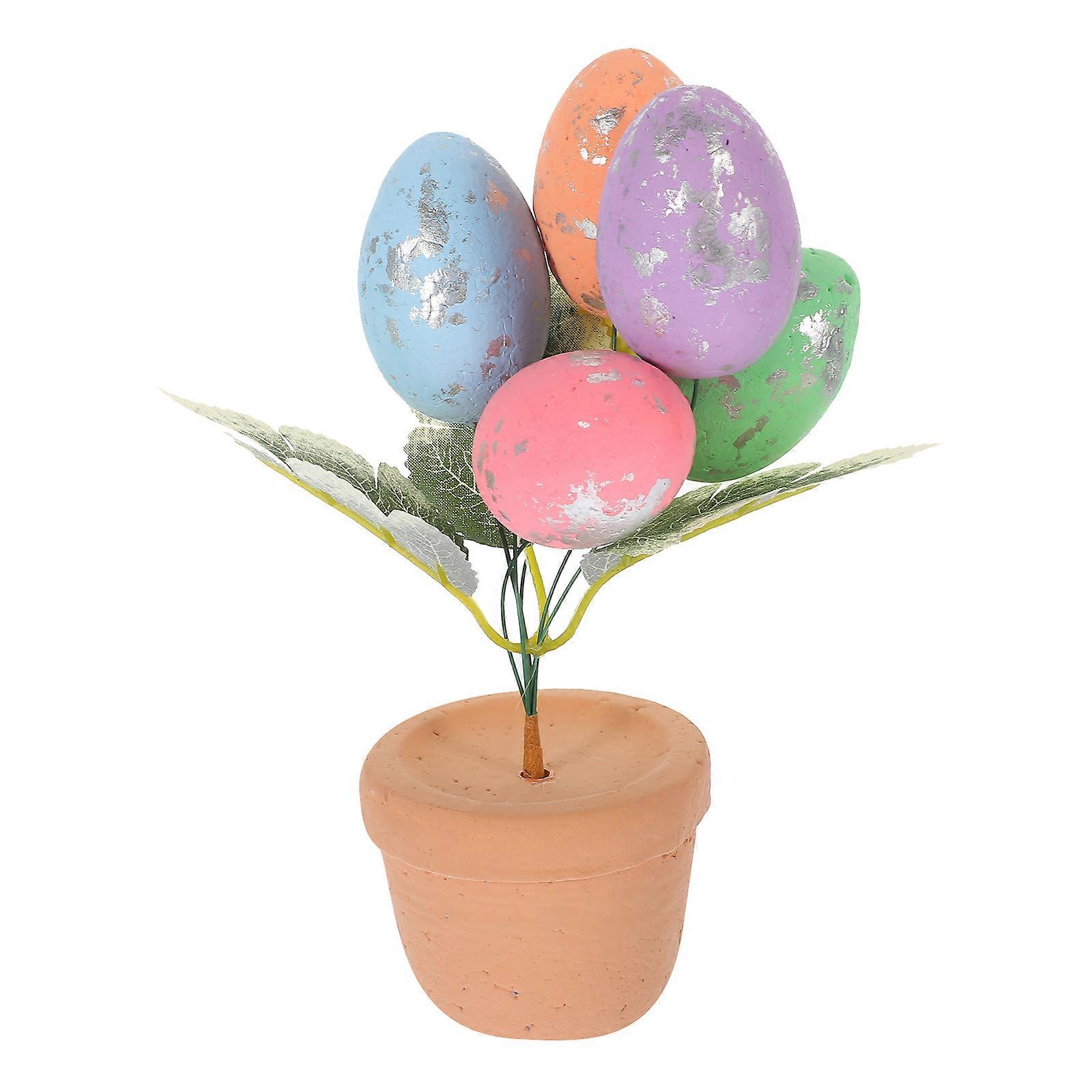 Easter Egg Bonsai Decoration Easter Egg Decoration Easter Desktop Decoration sliver