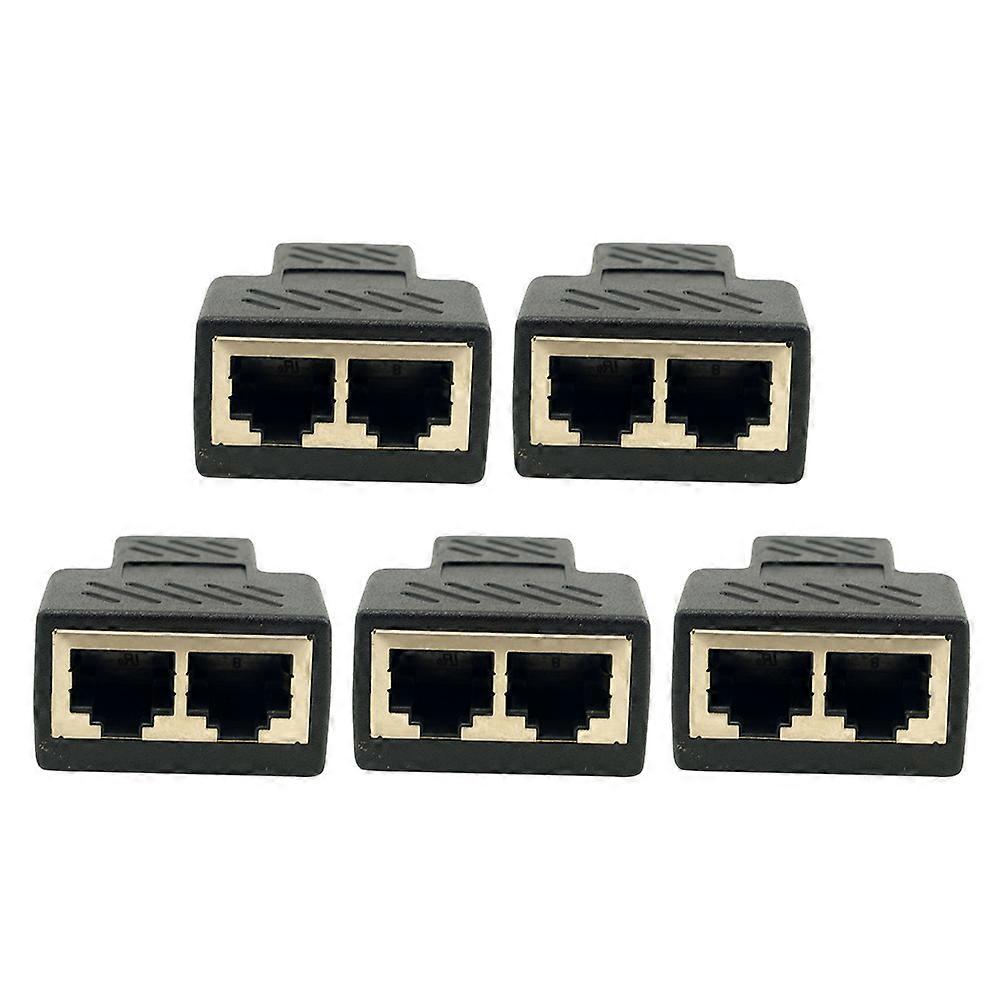 5Pcs Practical RJ45 Splitter Connectors Useful 1 to 2 Ethernet Splitter Coupler