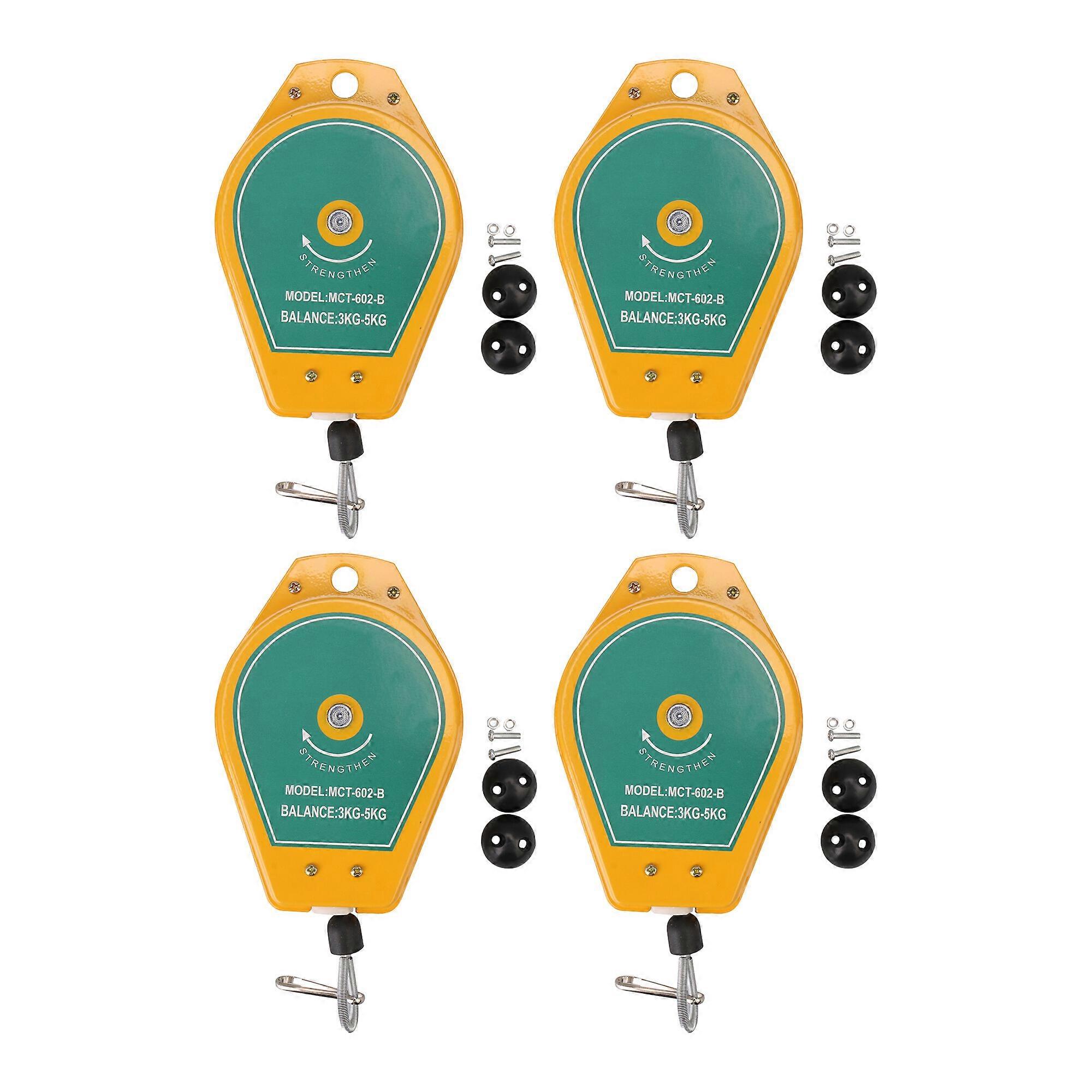 4 Pcs Spring Balancer Holder Hanging Retractable 6.61-11.02 lbs Yellow