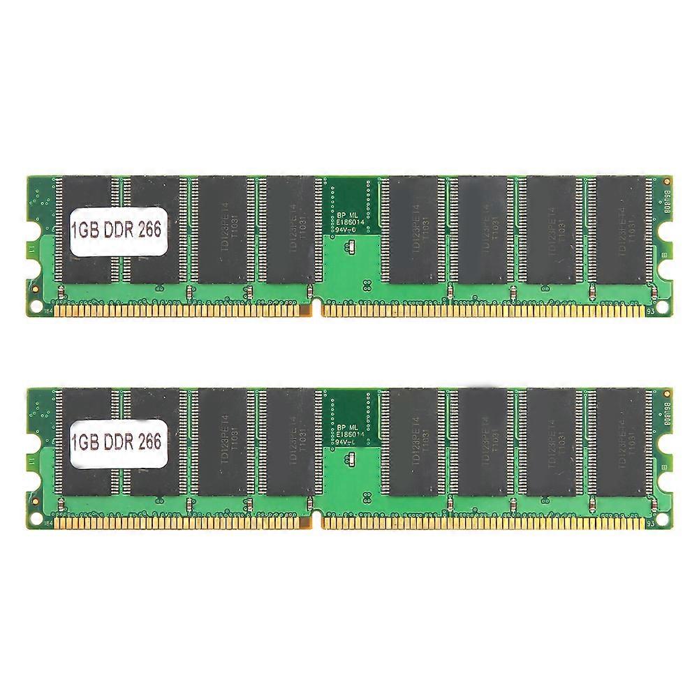 2Pcs Memory Module Desktop Full Compatible DoubleSided 16Grain DDR 1GB 226Mhz PC2100