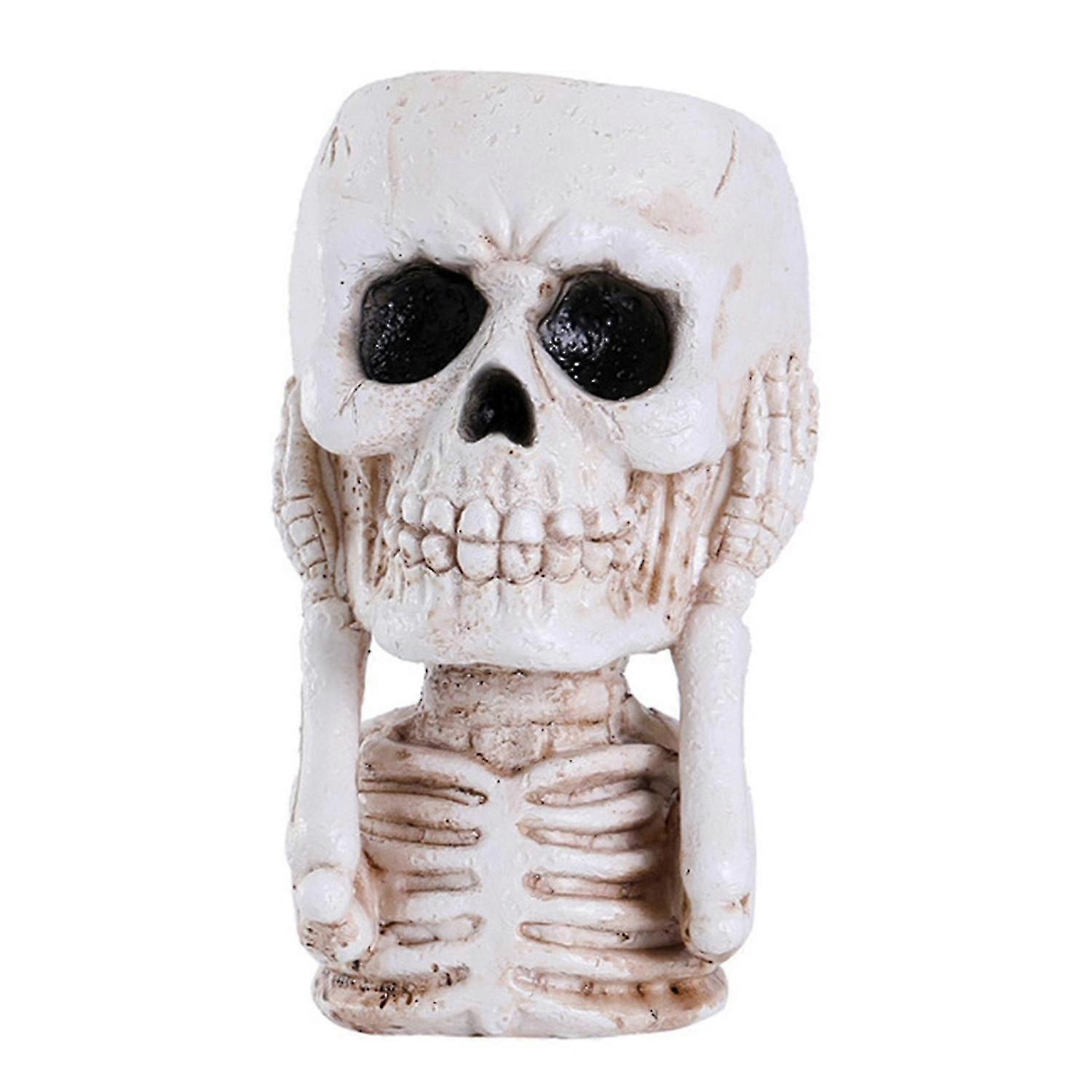 3d Skull Shape Flowerpot Unique Relastics Planter Container For Window