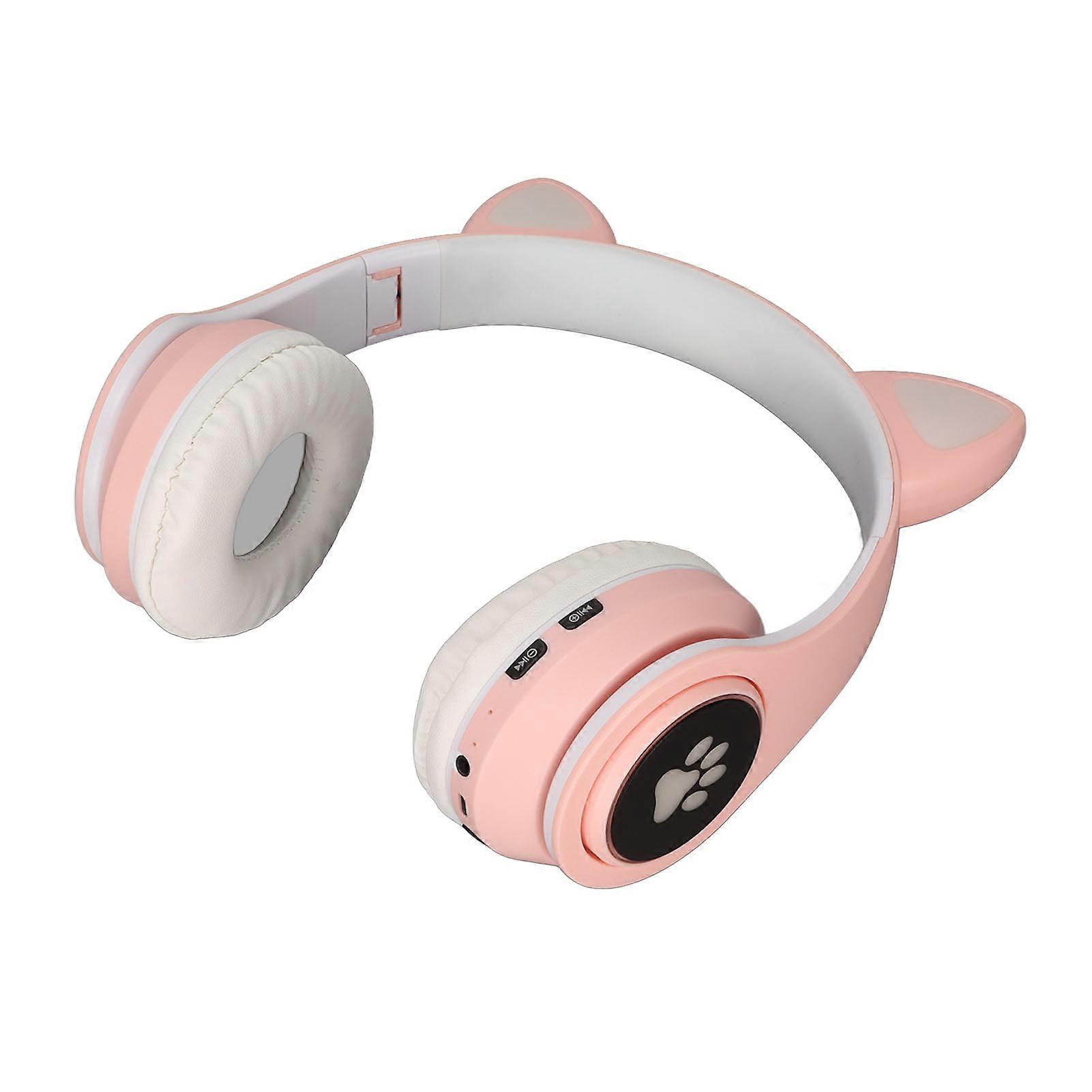 Glowing Cat Ears Bluetooth Headphone Bass Foldable Wireless Headwear Breathing Lamp Headset