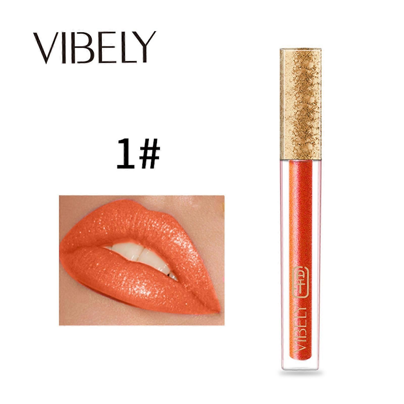 Pearly Shiny Lip Glaze Lipstick Glitter Moisturizing Matte Non-stick Cup