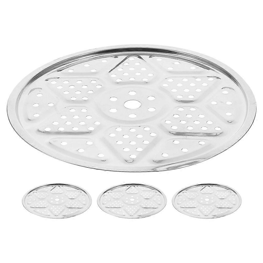 4pcs Cooker Steaming Tray Stainless Steel Round Steaming Trays for Kitchen