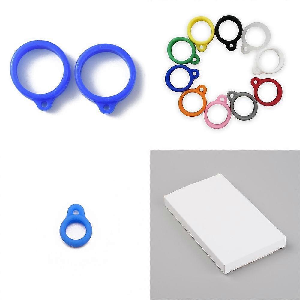 60Pcs 3Style Silicone Pendant for Electronic Stylus & Lighter Making Blue 16~28.5x12~24x6~6.5mm