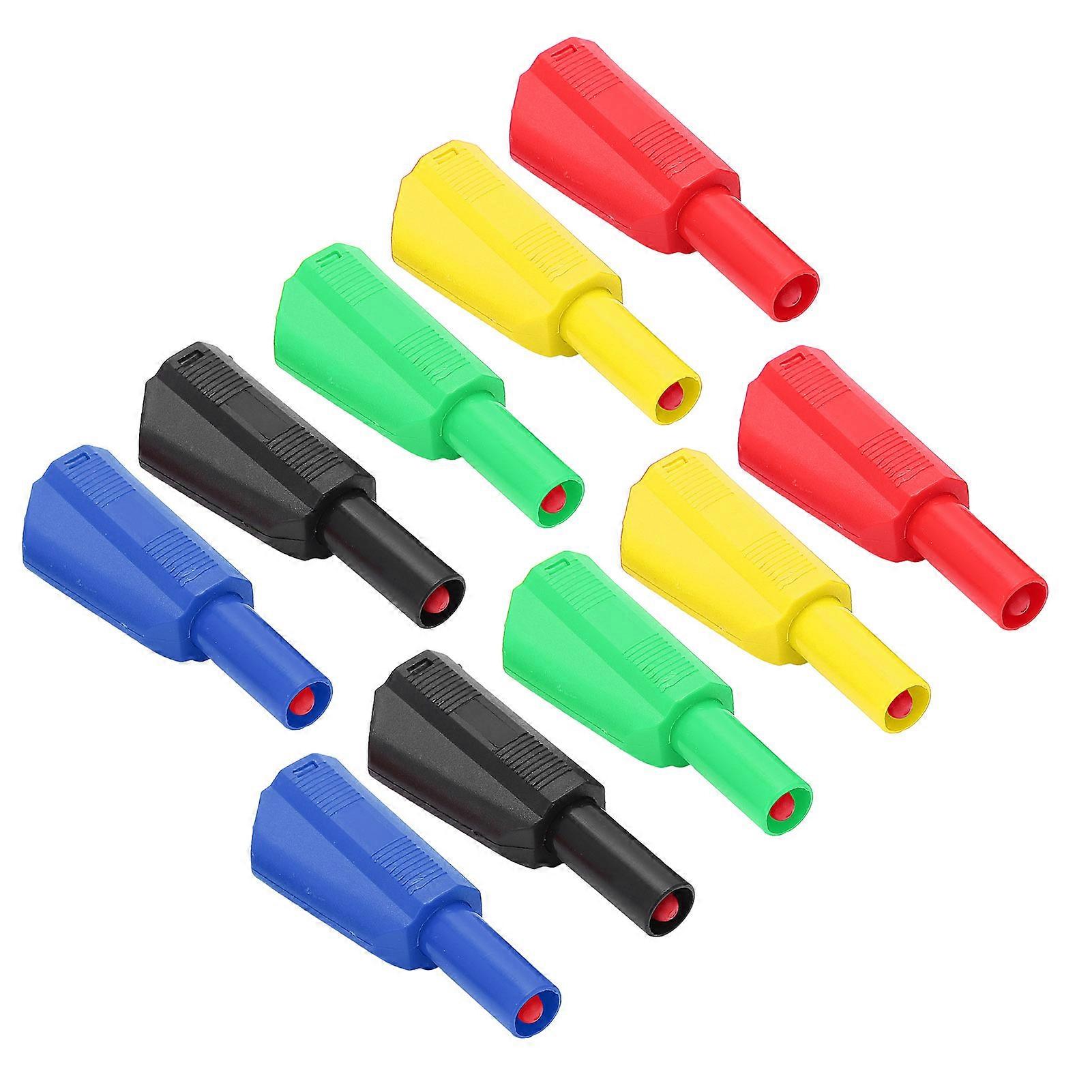 2Set U29 4mm βούλωμα μπανάνας μόνωσης για την ηλεκτρική δοκιμή κόκκινο μαύρο κίτρινο πράσινο μπλε