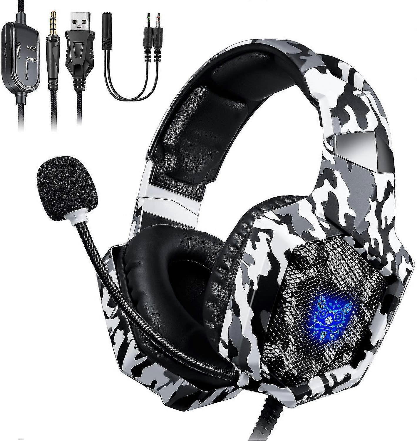 camouflage gaming headset compatible with nintendo switch ps4 xbox one