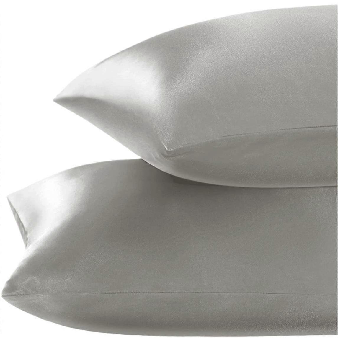 Simulated silk double-sided ice silk pillowcase solid color silk single pair satin solid color pillowcase