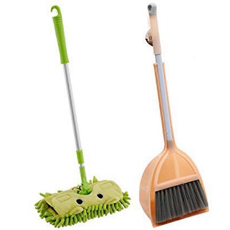 Kid's Housekeeping Cleaning , 3Pcs Small Mop Small Broom Small Dustpan, Little Housekeeping Helper
