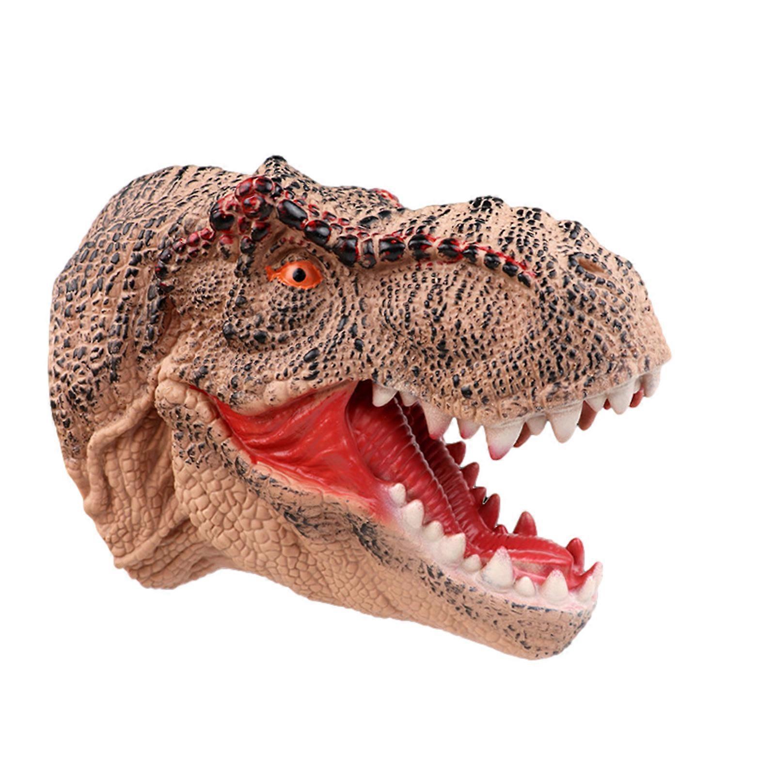 Dinosaur Puppet Realistic Dinosaur Head Hand Puppets Toy Flexible Rubber Hand Puppet Soft Rubber T Rex Dinosaur Toys for