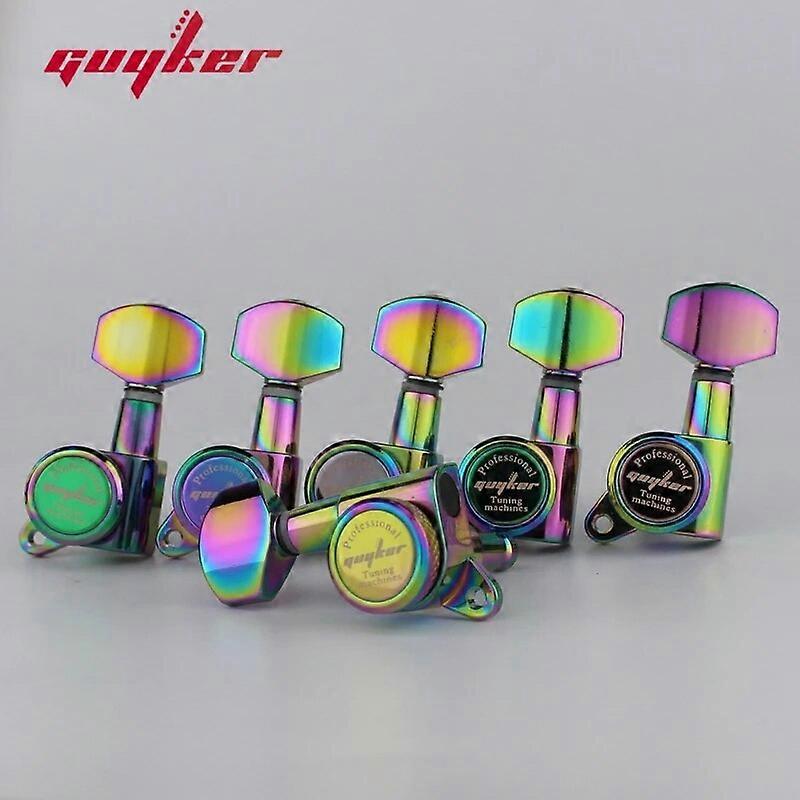 Stämskruvar Gitarr Modeller Bakre låssträng Elgitarr Maskinhuvuden Chameleon Rainbow
