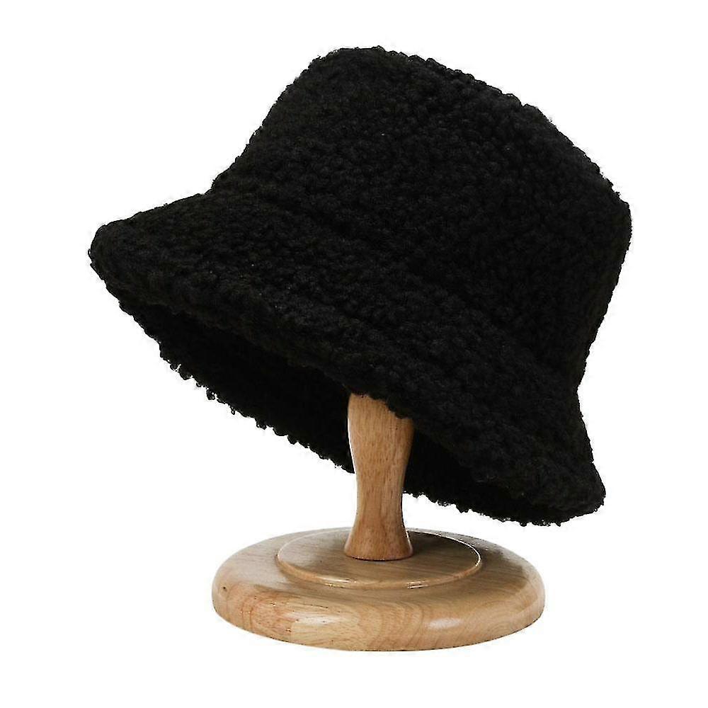 Bucket Hat in Artificial Wool - Black