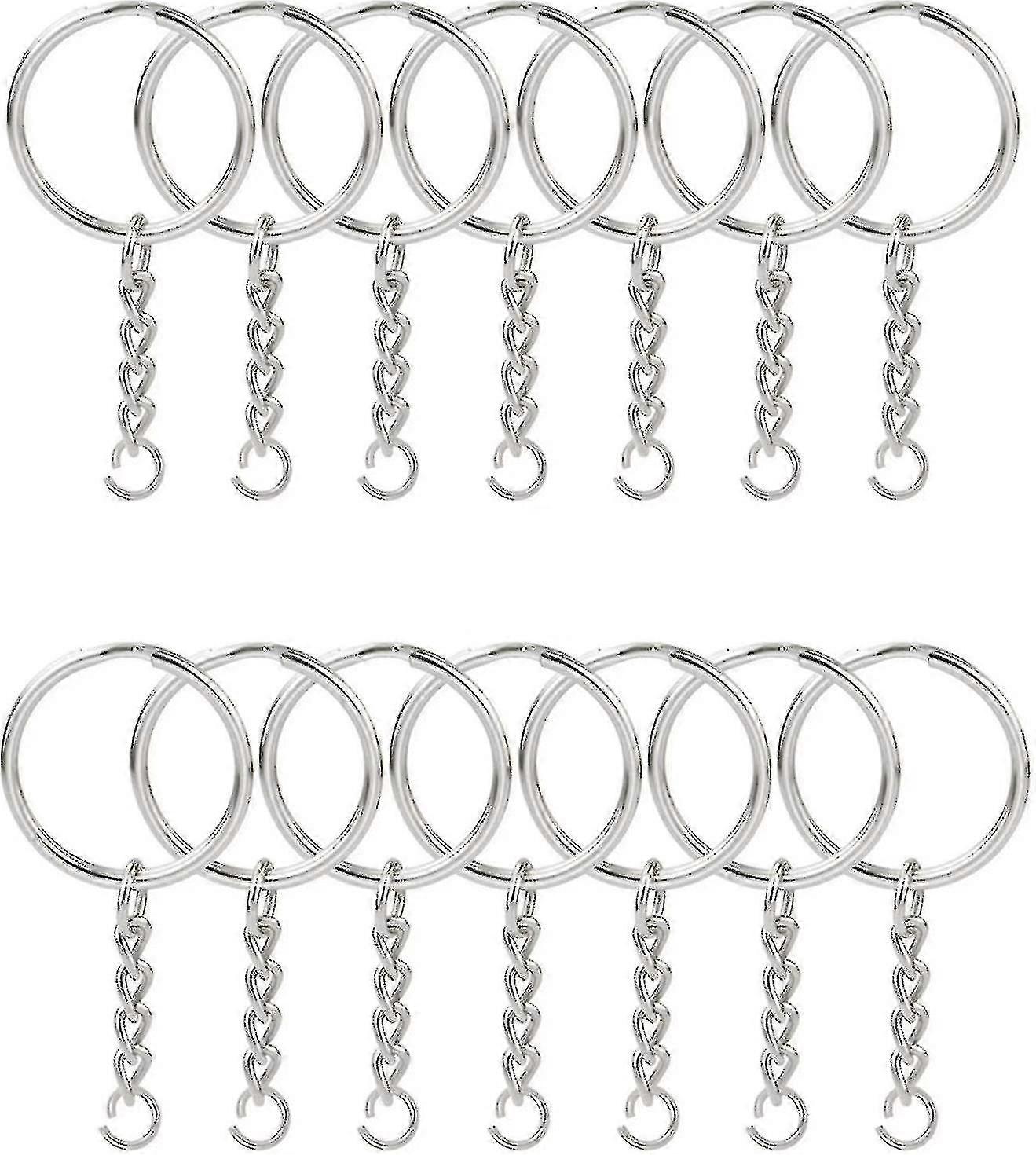 100pcs Split Key Ring With Chain 1 Inch And Jump Rings,split Key Ring With Chain Silver Color Metal Split Key Chain Ring Parts A