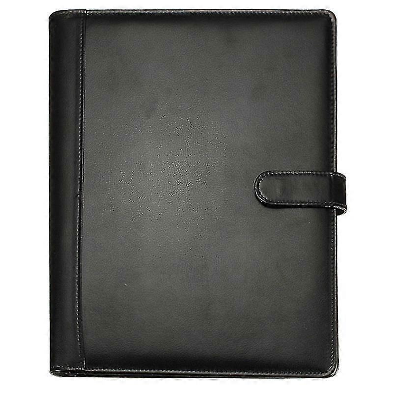 Black A4 Executive Conference Folder Portfolio PU Leather Document Organiser