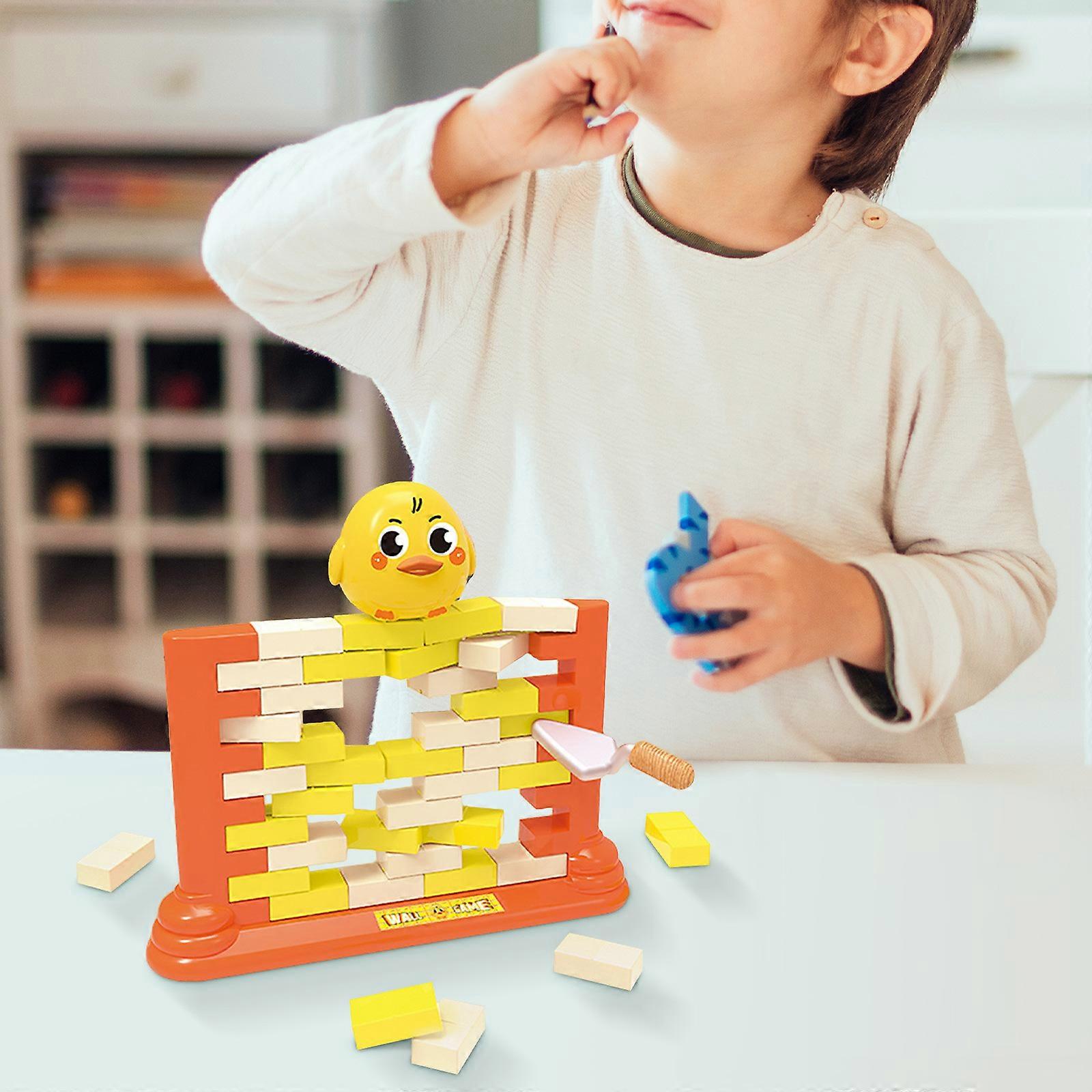 Board Game Toys Educational Table Game Double Building Blocks Push Wall Toys Suitable For 4 -12 Years Old Children Game Three Animals Yellow Flye1421