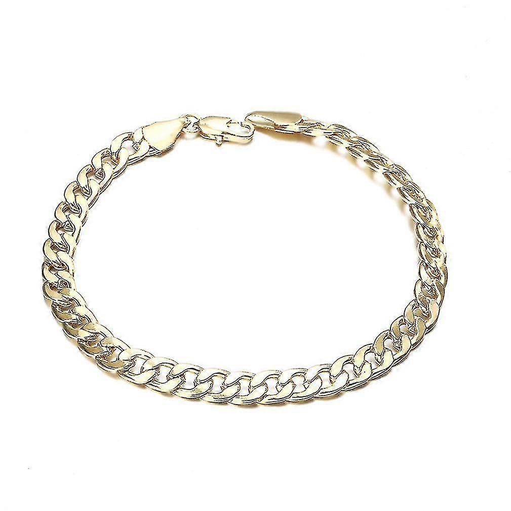 6mm 18k ゴールドブレスレット(クラスプ付き男性用)