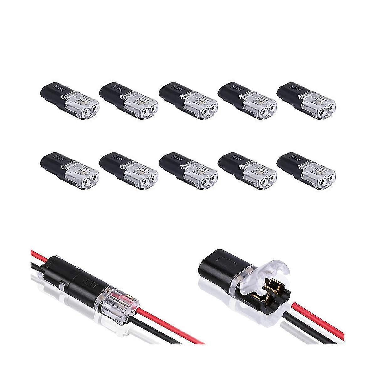 10pcs Double-wire Plug-in Connector With Locking Buckle,pluggable Connectors 2 Pin 2 Way Universal