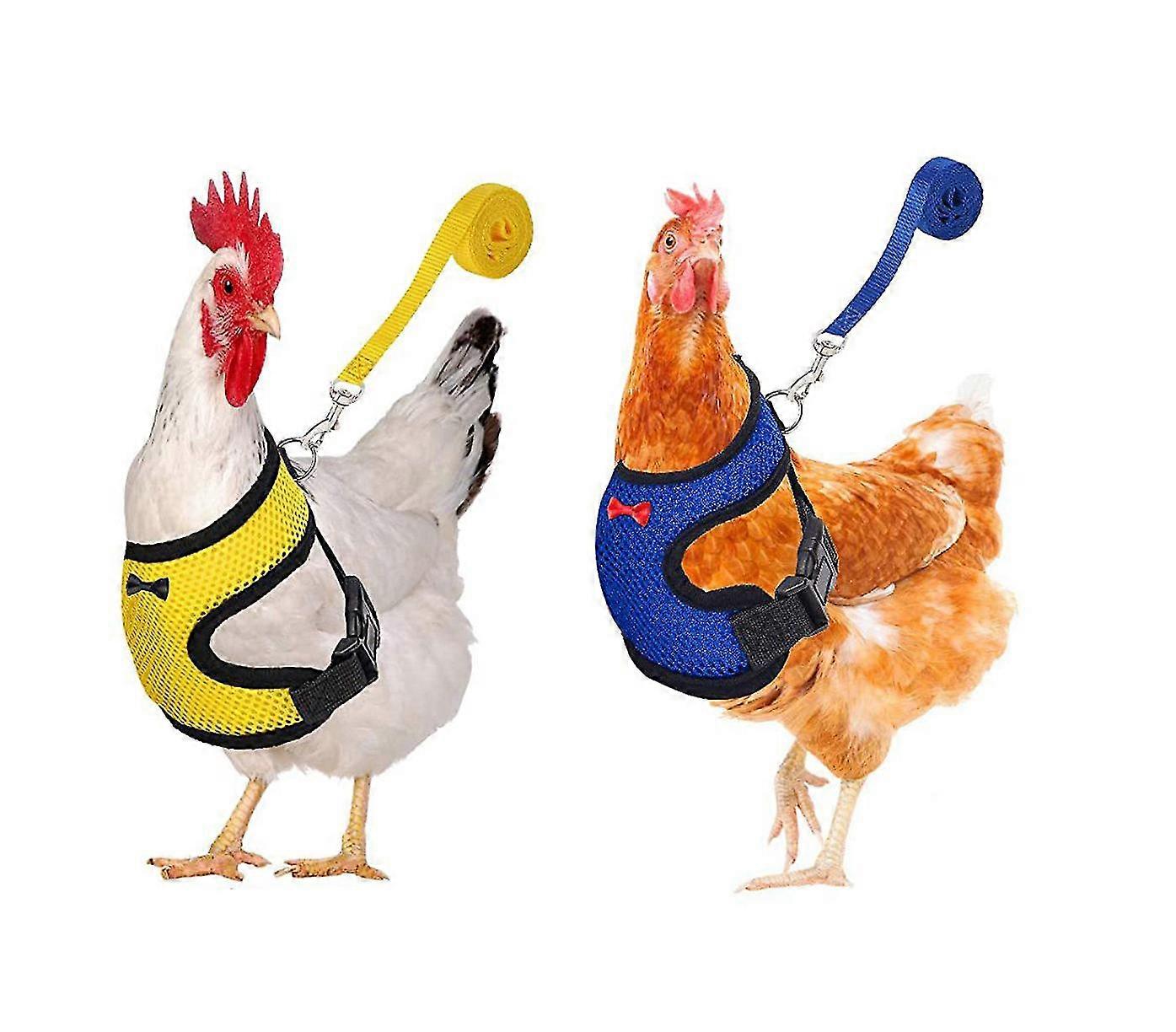 2pcs Chicken Harness And Leash, Modified Adjustable Breathable Harness Specially Designed For Chicken Duck Goose Training And Walking, Comfortable Si
