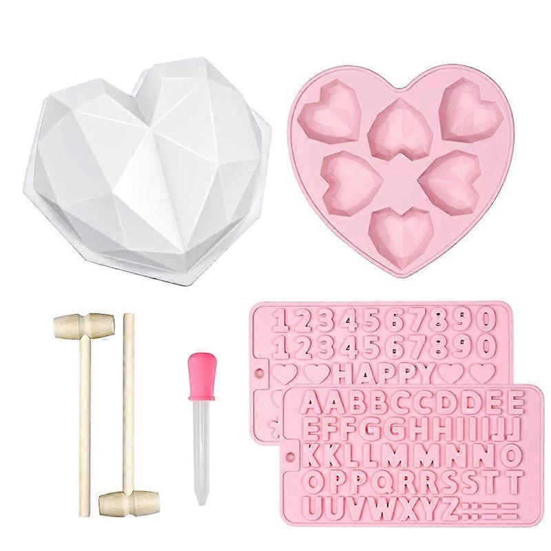 Heart Shaped Silicone Mold,Numbers and Letters Types Of Heart Shapes, For Chocolate, Valentine's Day, Muffin Baking Pan, Baking Pan For Candies