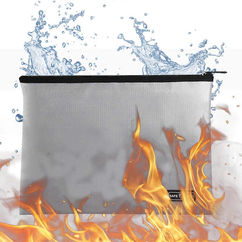 Fireproof Document Bags, 34x 24cm Large Waterproof and Fireproof Folder Money Bag, Fireproof Safe Storage Pouch with Zipper