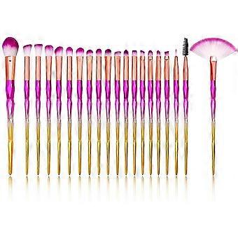 20pcs Makeup Brush Set, Premium Synthetic Kabuki Foundation Brushes, Shading Brushes, Eyebrow Brushes, Makeup Brush Kit (PINK & GOLD)