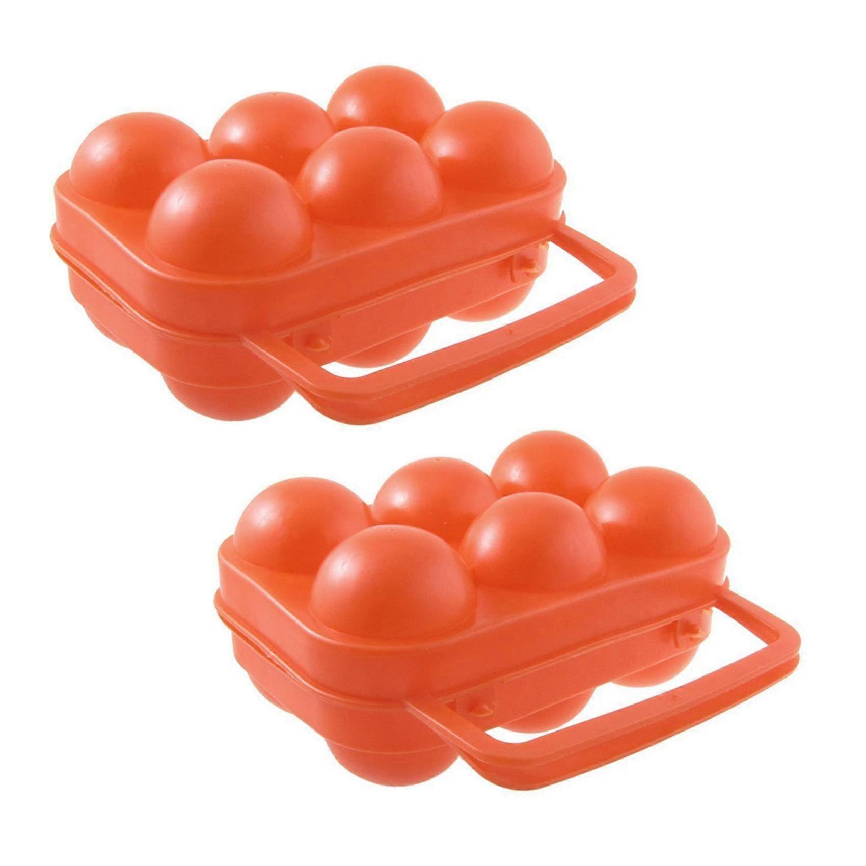Outdoor Camping Orange Red Folding Plastic Egg Tray Box Case