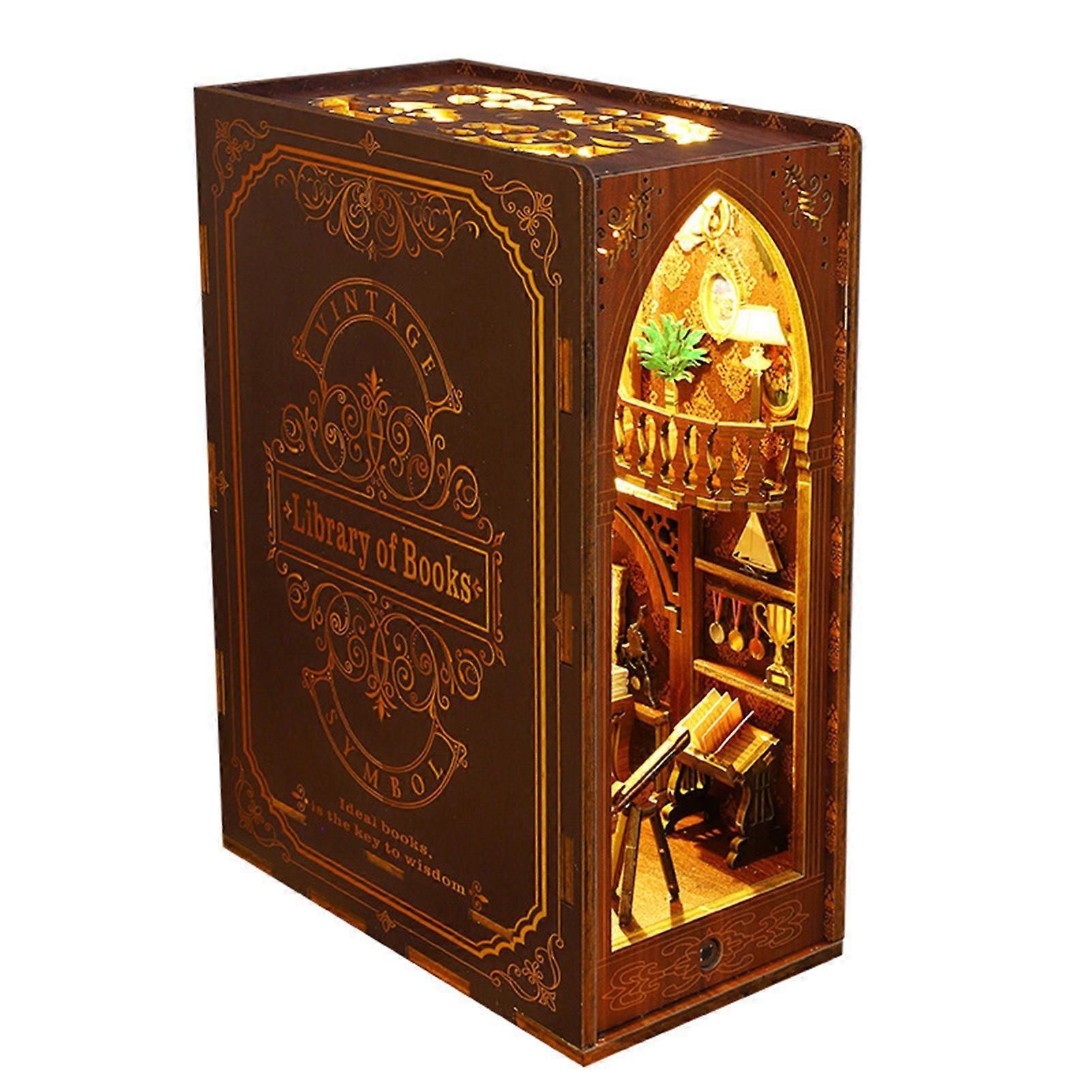 1 Set Wooden Puzzle with Human Sensor Light Music Effect Easy to Assemble Exquisite Craftsmanship High Simulation Decorative Handmade DIY Dollhouse Bo