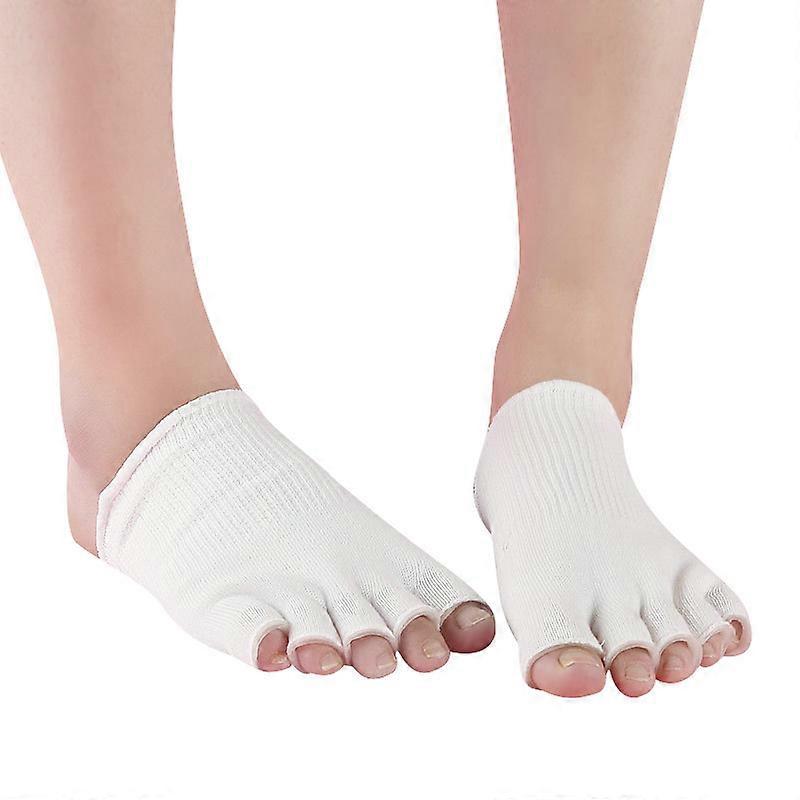 2 Pack Gel Toe Socks and Cushion Protector Separate and Comfortable White
