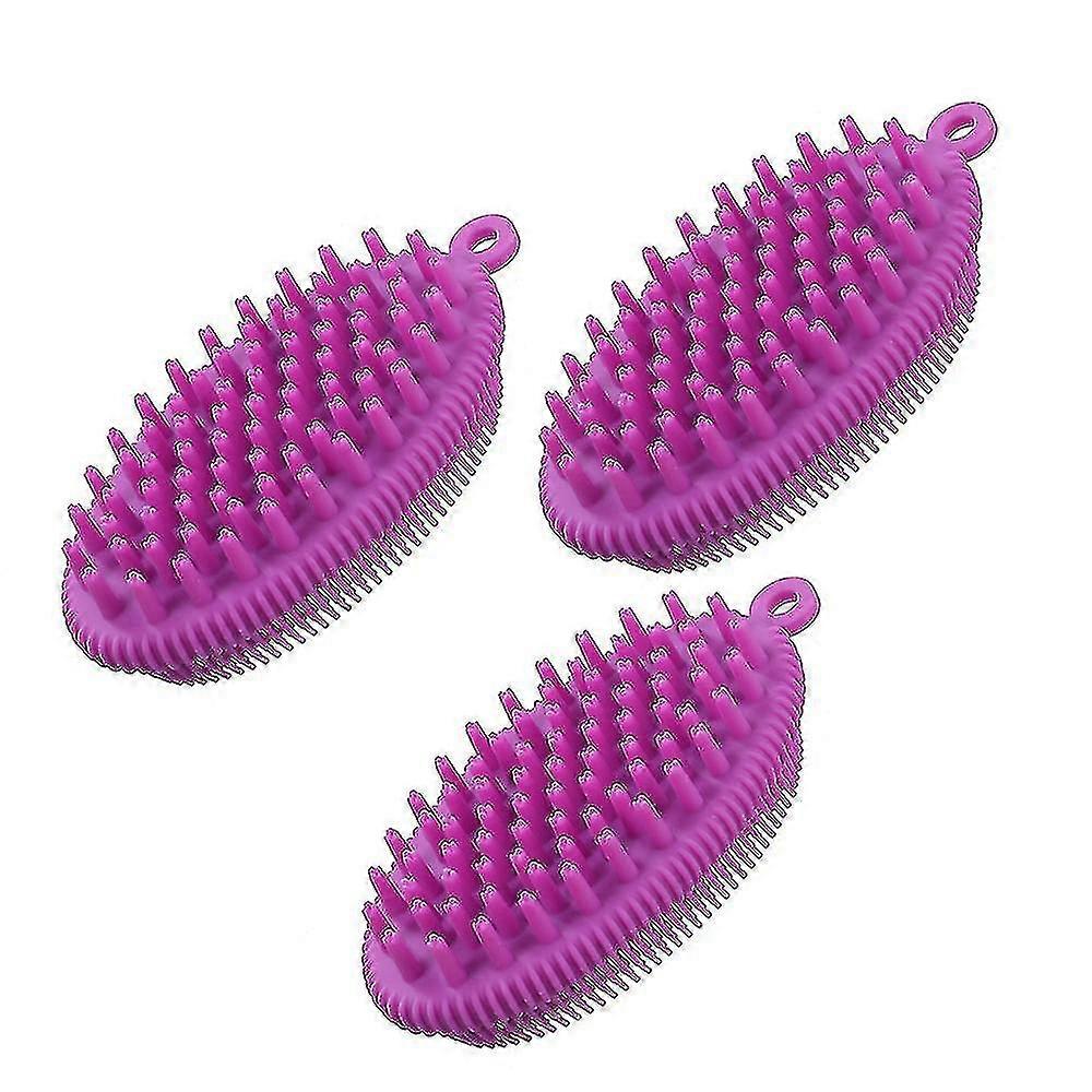 Silicone Body Scrubber,3pcs Soft Exfoliating Body Brush