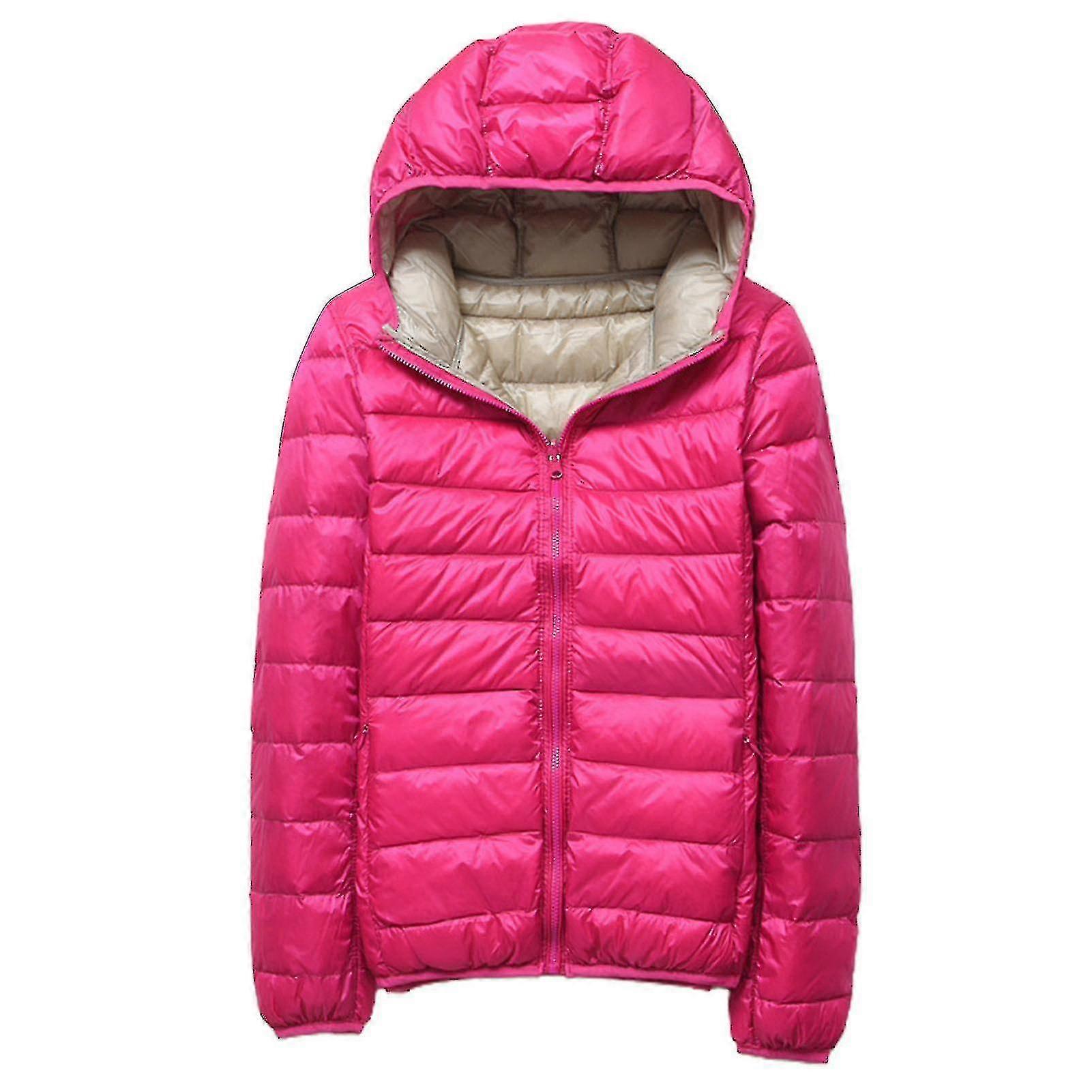 women's Down Jacket Thin Short Double-sided White Duck Down Large Size Jackets