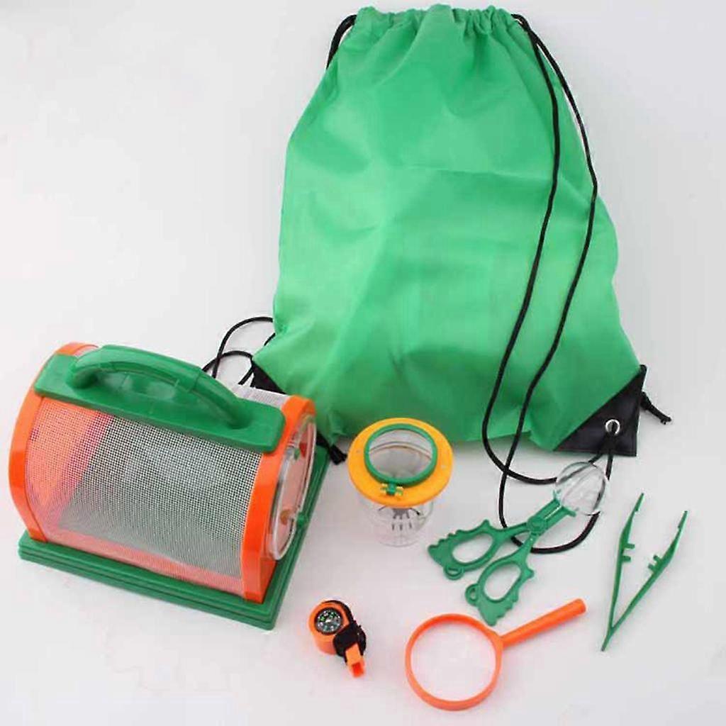 7x Kids Bug Catcher Kit for Outdoor Explorer Bug Collection, Critter Case, Bug Catching Net, Magnifying Glass for Toddlers Science Educational Playset