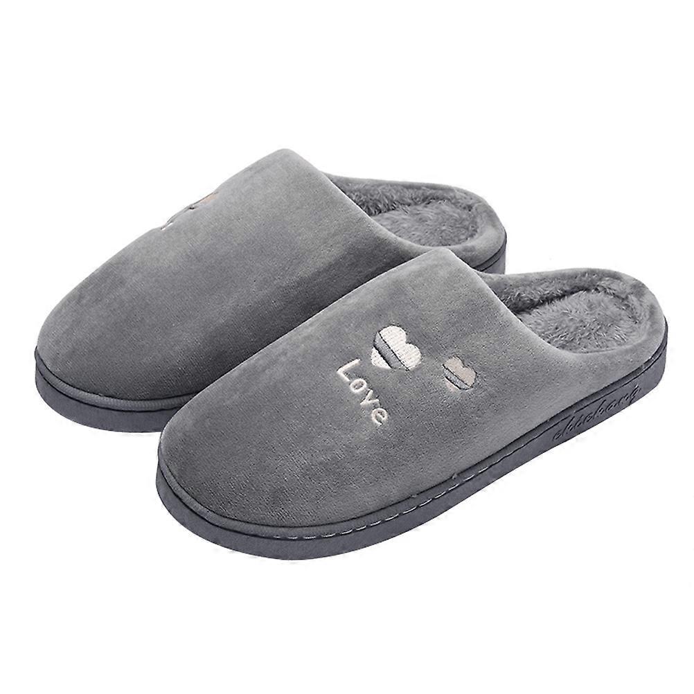 1 Pair Man Plush Slippers Anti-slip Slippers Household Comfortable Warm Shoes