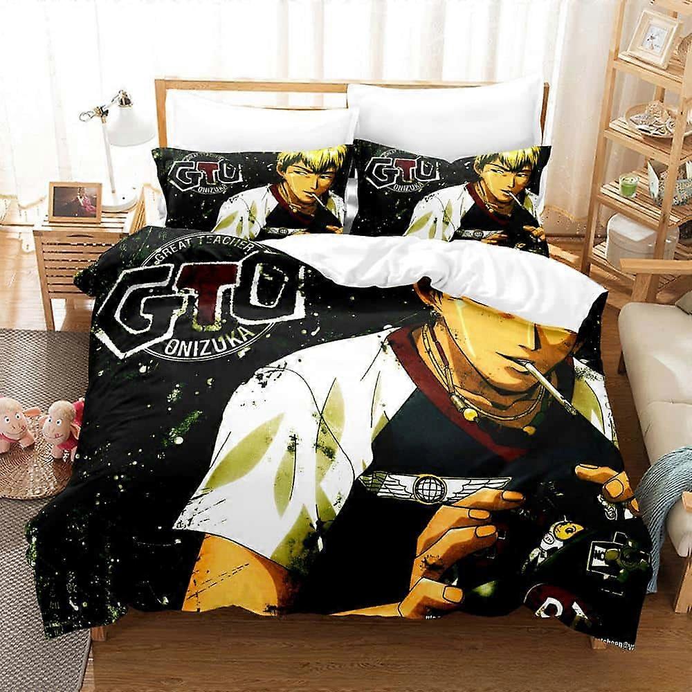 a1129 Lakan Mode Anime Bra lärare Onizuka GTO Sängkläder Set Enkelsäng Twin Full Storlek Sängset Vuxen Barn Sovrum Påslakan Set Lakan iip1