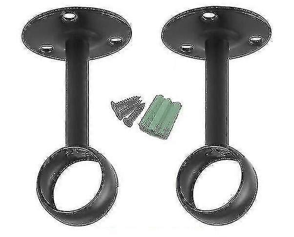 2pcs Holder For Curtain Rod, Ceiling Bracket, Black