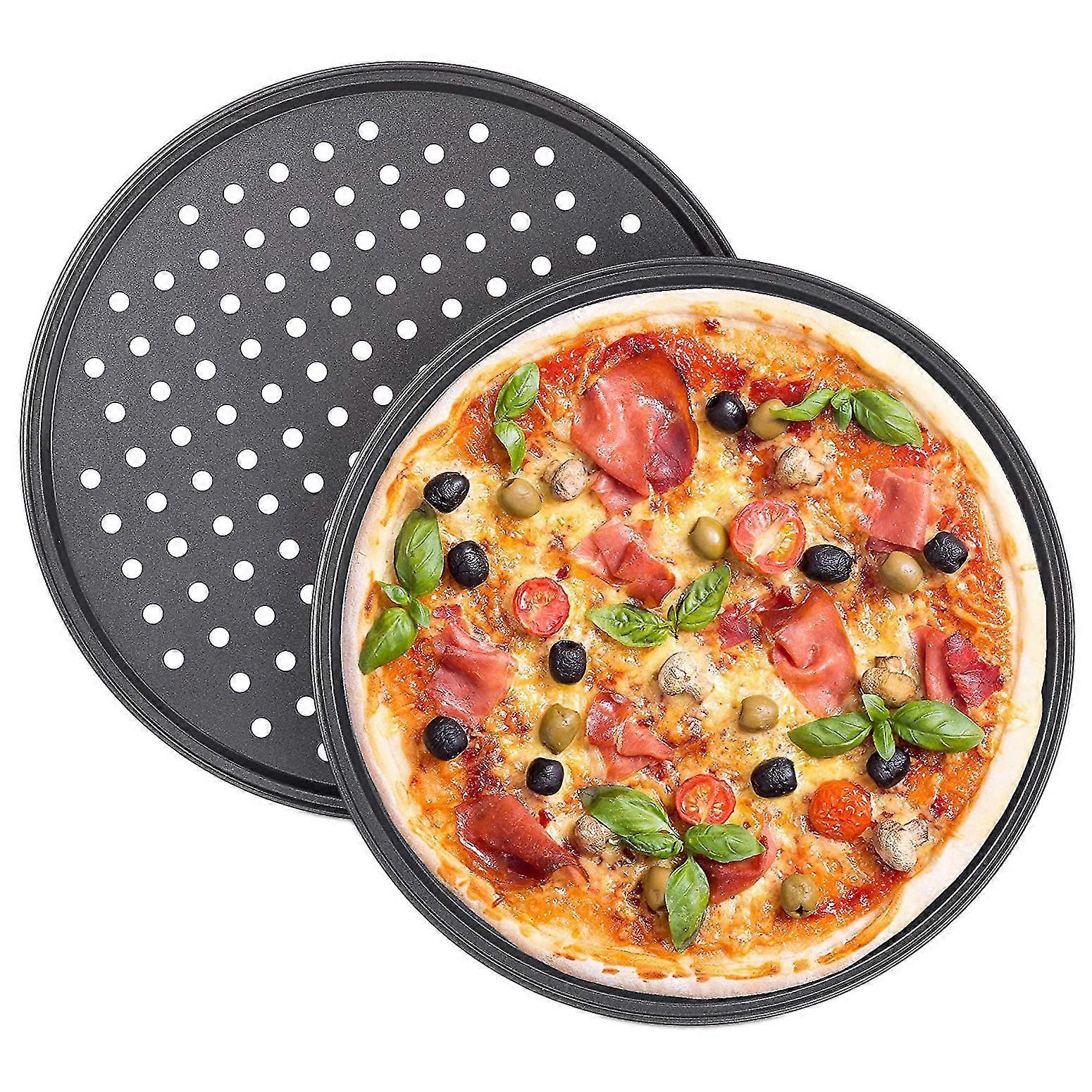 Pizza Pan Round Set Of 2 Non-stick Carbon Steel