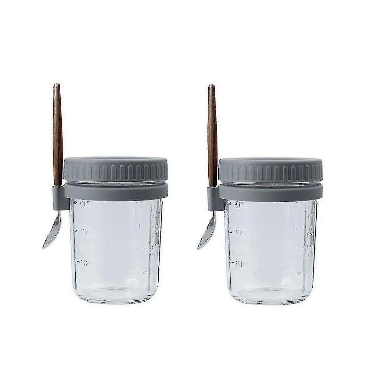 2 Stück Over Oats Container 10 - Gläser mit Löffeln