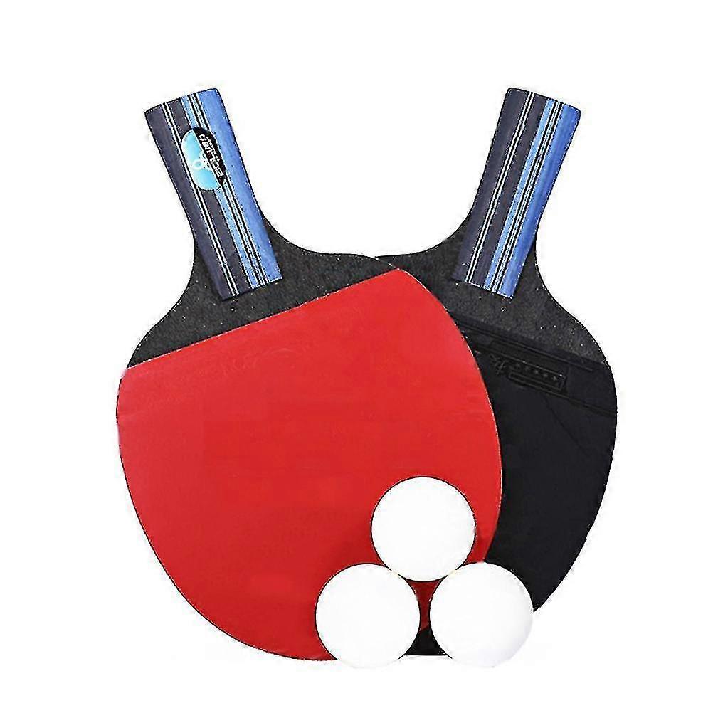 Table Tennis Racket Double Side Reverse Rubber Faced Beginner Training Ping-Pong Board Table Tennis