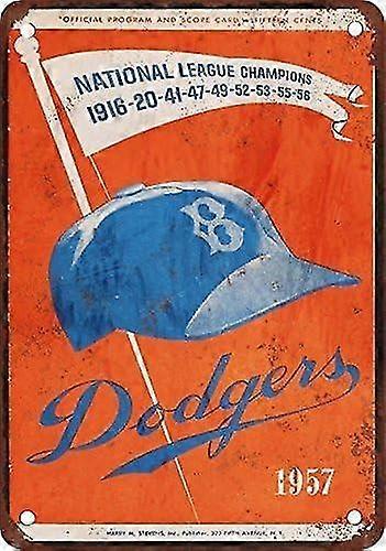 Schaefer μπύρα και Μπρούκλιν Dodgers vintage εμφάνιση αναπαραγωγή κασσίτερου μέταλλο σημάδι 8x12 ίντσα ή 12x16 ίντσα