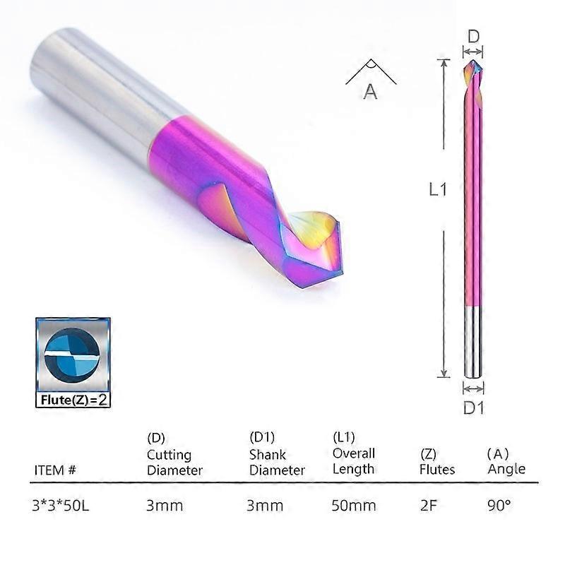 XCAN Chamfer Mill שני חליל 90 מעלות מקדח נקודה קרביד חליל ספירלי סופר מצופה Chamfering C